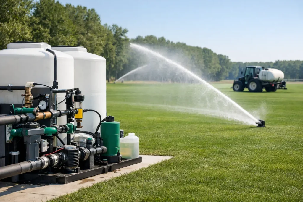 How Does Turf Fertigation Work on Large Sites?